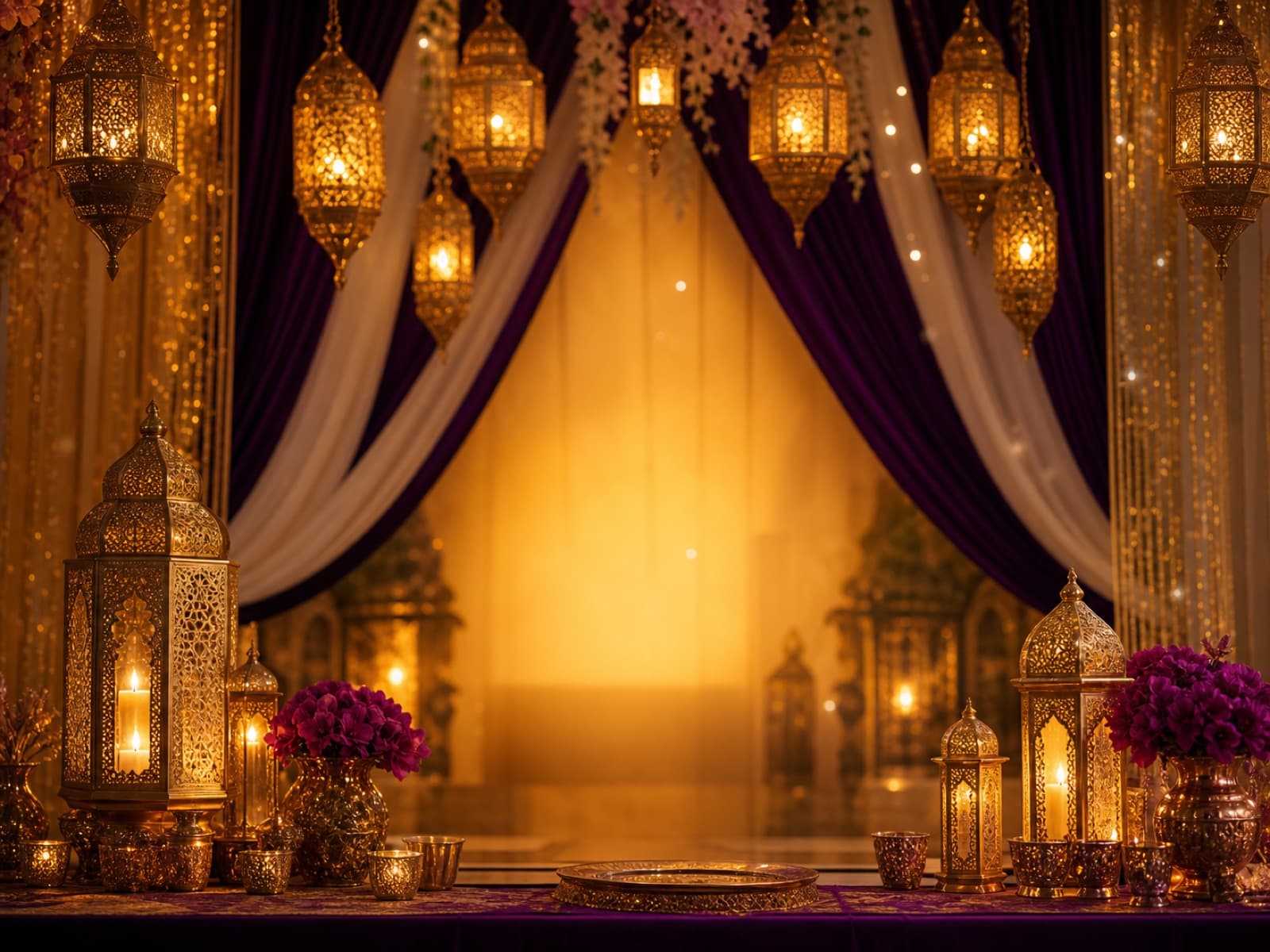 Golden Lantern invitation template preview